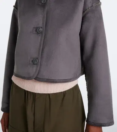 Velvet Esme teddy-lined cropped jacket | Thumbnail 6