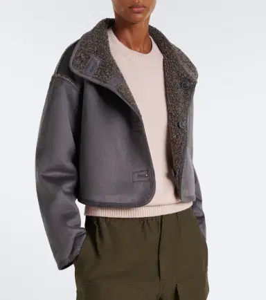 Velvet Esme teddy-lined cropped jacket | Thumbnail 7