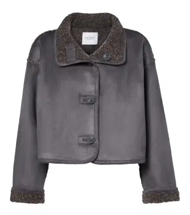 Velvet Esme teddy-lined cropped jacket | Thumbnail 1
