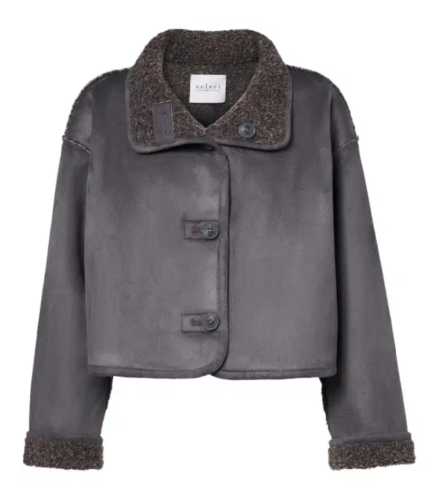 Velvet Esme teddy-lined cropped jacket