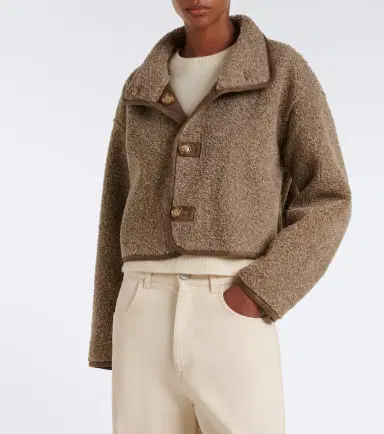 Velvet Esme teddy-lined cropped jacket | Thumbnail 6