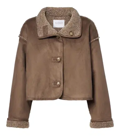 Velvet Esme teddy-lined cropped jacket | Thumbnail 1