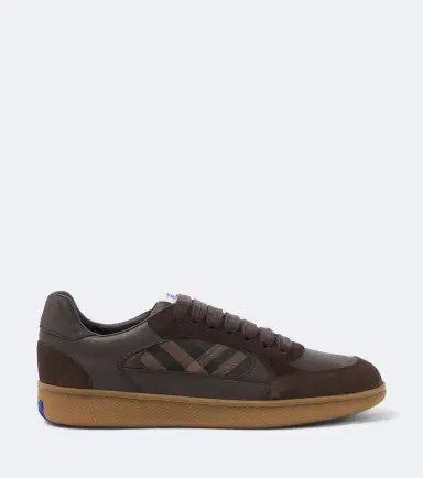 Burberry Check leather and suede sneakers | Thumbnail 3
