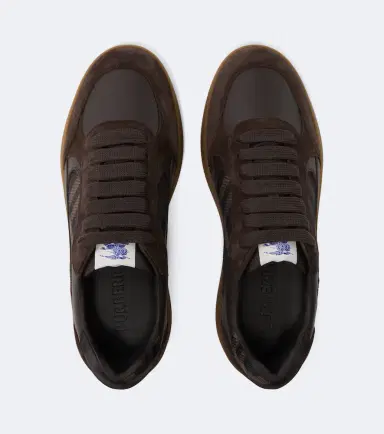 Burberry Check leather and suede sneakers | Thumbnail 4