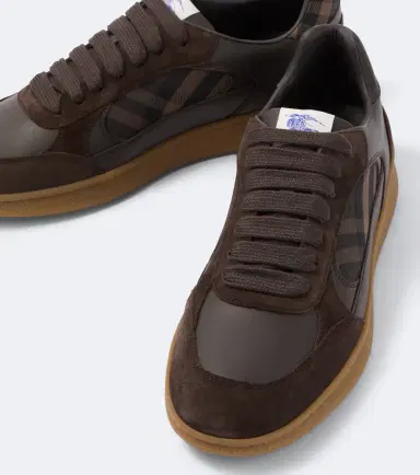 Burberry Check leather and suede sneakers | Thumbnail 5