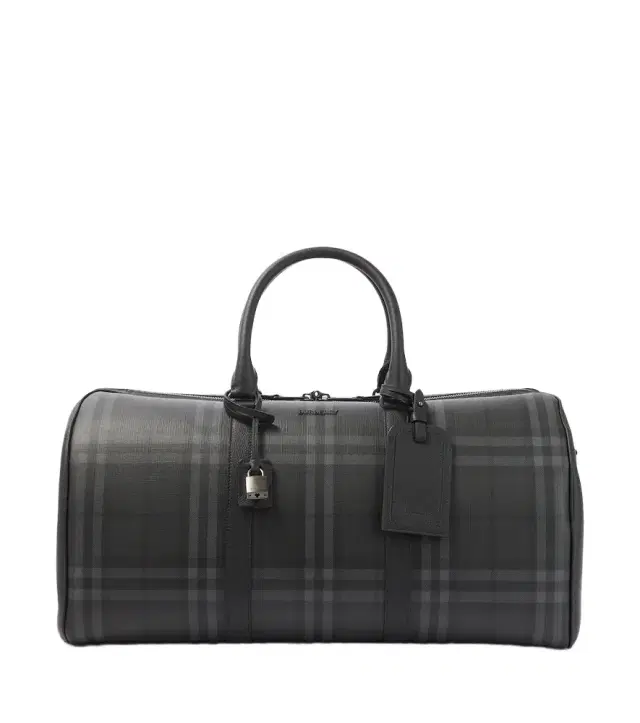 Burberry Check leather-trimmed duffel bag