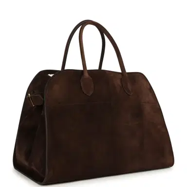 The Row The Row Soft Margaux 15 Bag Mocha Suede Gold Hardware | Thumbnail 2 The Row The Row Soft Margaux 15 Bag Mocha Suede Gold Hardware | Thumbnail 2