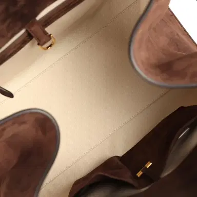 The Row The Row Soft Margaux 15 Bag Mocha Suede Gold Hardware | Thumbnail 9 The Row The Row Soft Margaux 15 Bag Mocha Suede Gold Hardware | Thumbnail 9