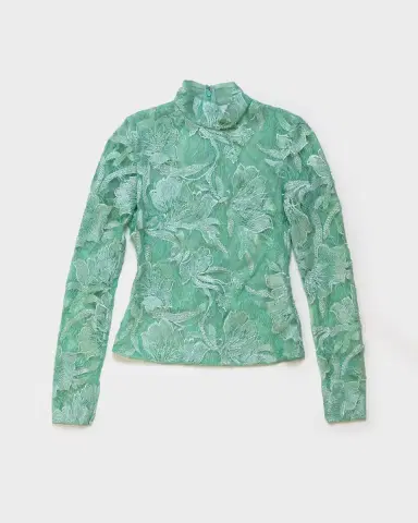 Aknvas The Freja top in beaded mint lace | Thumbnail 2