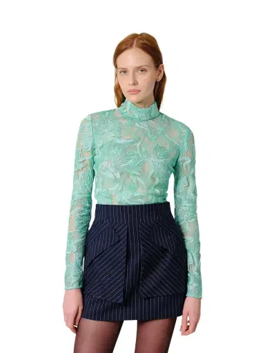 Aknvas The Freja top in beaded mint lace | Thumbnail 1