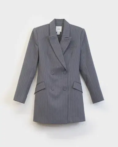 Aknvas The Zoe blazer dress in grey pinstripe | Thumbnail 2 Aknvas The Zoe blazer dress in grey pinstripe | Thumbnail 2