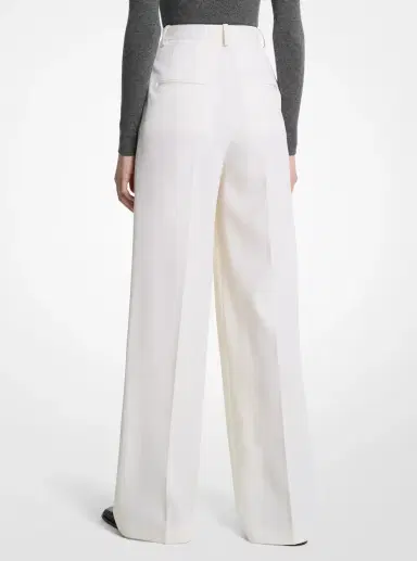 Michael Kors Collection Wool Gabardine Pleated Slouch Trousers in Natural | Thumbnail 2 Michael Kors Collection Wool Gabardine Pleated Slouch Trousers in Natural | Thumbnail 2