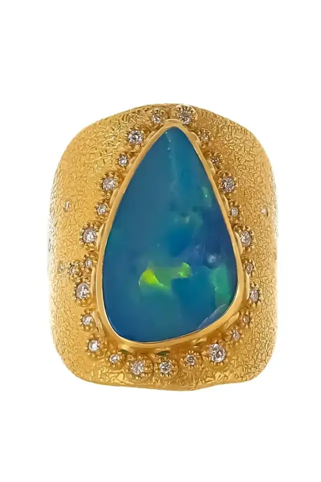 Coomi Opal Diamond Emerald Ring