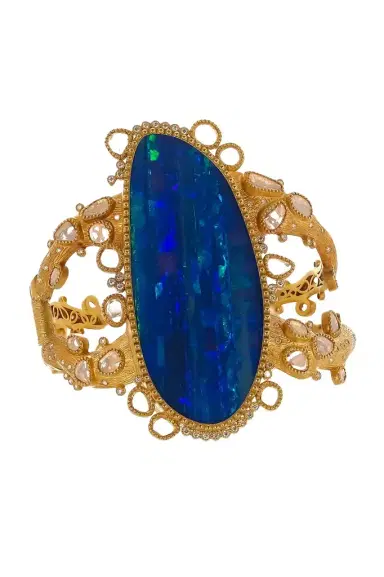 Coomi Blue Opal Diamond Hand Painted Cuff Bracelet | Thumbnail 1