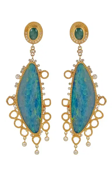 Coomi Opal Emerald Diamond Drop Earrings | Thumbnail 1 Coomi Opal Emerald Diamond Drop Earrings | Thumbnail 1