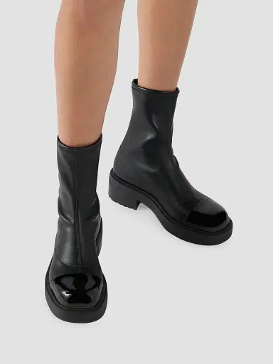 Giuseppe Zanotti Women's Cap Toe Leather Booties | Thumbnail 2