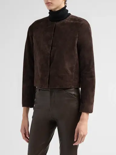 Vince Women's Suede Collarless Jacket | Thumbnail 4