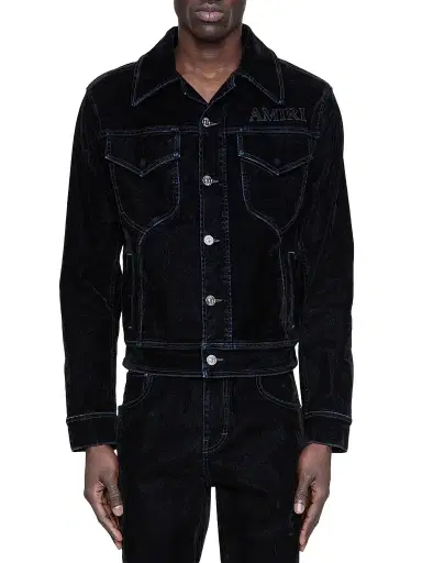 AMIRI Men's Vintage-Cut Flock Denim Jacket | Thumbnail 1 AMIRI Men's Vintage-Cut Flock Denim Jacket | Thumbnail 1