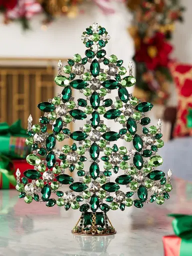 Exclusively Ours Goldtone & Glass Tabletop Christmas Tree | Thumbnail 1