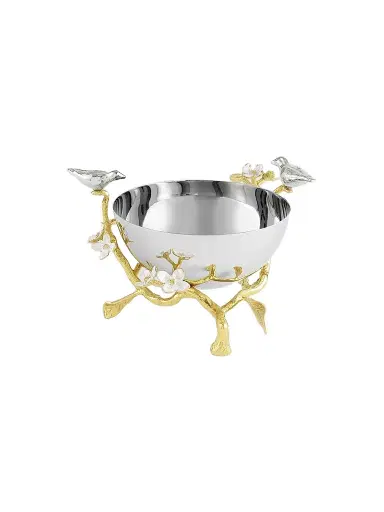 Michael Aram Lovebirds Silver & Gold Nut Bowl | Thumbnail 1 Michael Aram Lovebirds Silver & Gold Nut Bowl | Thumbnail 1