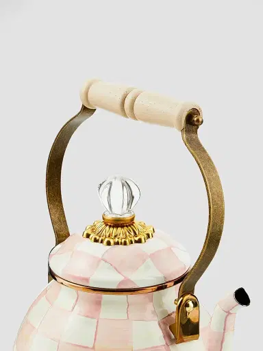 MacKenzie-Childs Rosy Check Enamel Tea Kettle | Thumbnail 2