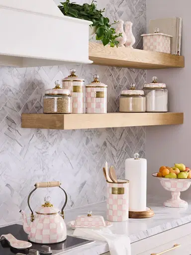 MacKenzie-Childs Rosy Check Enamel Tea Kettle | Thumbnail 6