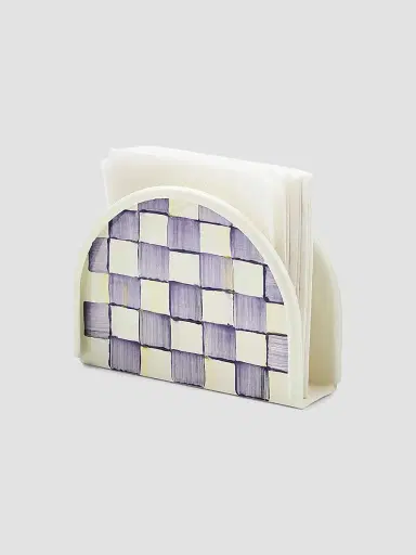 MacKenzie-Childs Violet Check Napkin Holder | Thumbnail 2