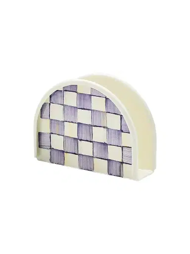 MacKenzie-Childs Violet Check Napkin Holder | Thumbnail 1