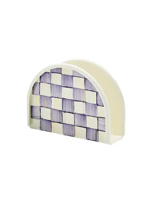 MacKenzie-Childs Violet Check Napkin Holder