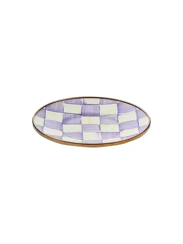 MacKenzie-Childs Violet Check Saucer