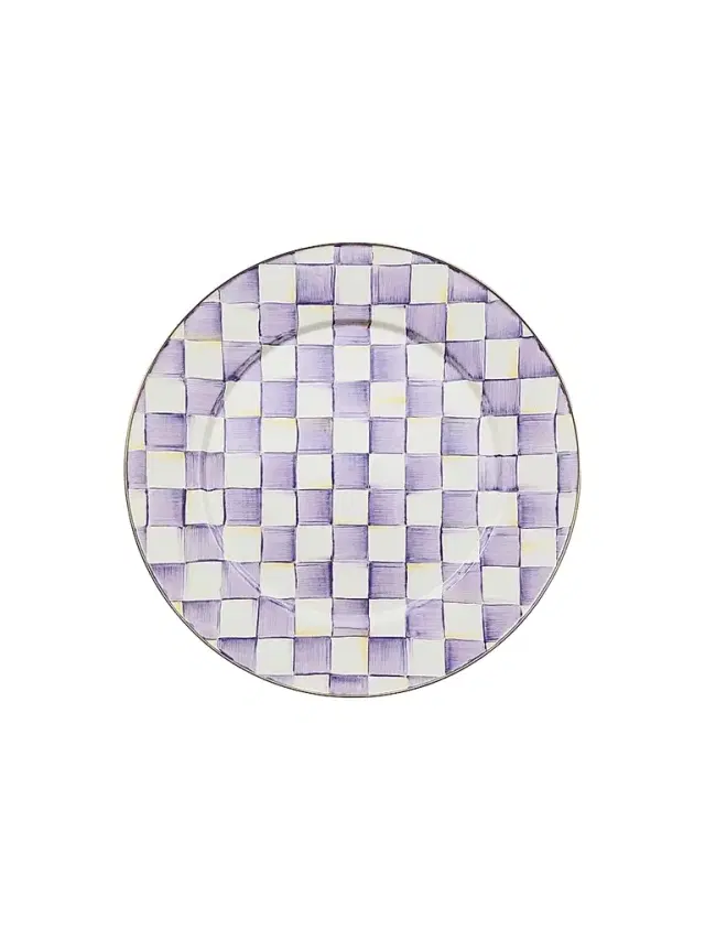MacKenzie-Childs Violet Check Serving Platter