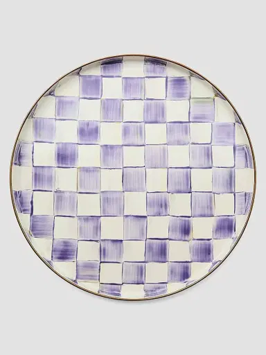 MacKenzie-Childs Violet Check Round Tray | Thumbnail 2 MacKenzie-Childs Violet Check Round Tray | Thumbnail 2