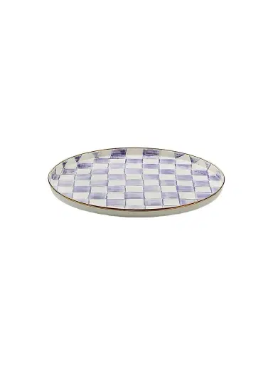MacKenzie-Childs Violet Check Round Tray | Thumbnail 1 MacKenzie-Childs Violet Check Round Tray | Thumbnail 1