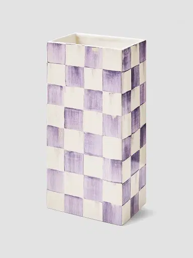 MacKenzie-Childs Violet Check Pillar Vase | Thumbnail 2