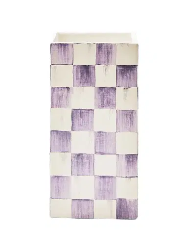 MacKenzie-Childs Violet Check Pillar Vase | Thumbnail 1