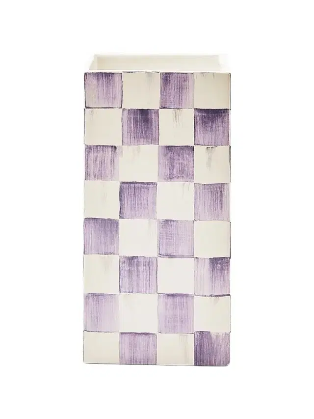 Violet Check Pillar Vase