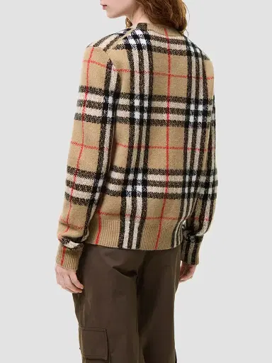Burberry Women's Check Cashmere Cardigan | Thumbnail 3 Burberry Women's Check Cashmere Cardigan | Thumbnail 3
