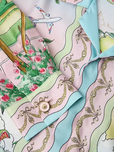 Casablanca Men's x Ladurée Printed Silk Shirt | Thumbnail 3