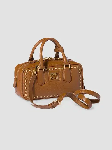 Miu Miu Women's Arcadie Studded Leather Top Handle Bag | Thumbnail 4 Miu Miu Women's Arcadie Studded Leather Top Handle Bag | Thumbnail 4