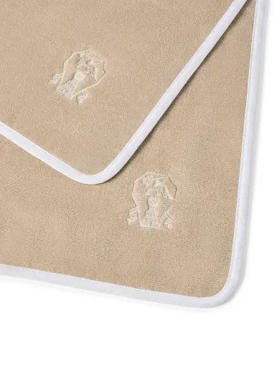 Brunello Cucinelli 2 Piece Cotton Terrycloth Towel Set with Embroidery | Thumbnail 3 Brunello Cucinelli 2 Piece Cotton Terrycloth Towel Set with Embroidery | Thumbnail 3