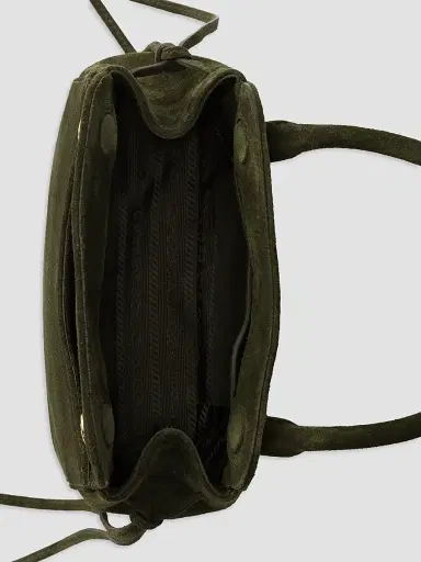 Prada Women's Carry Mini Suede Handbag | Thumbnail 4 Prada Women's Carry Mini Suede Handbag | Thumbnail 4