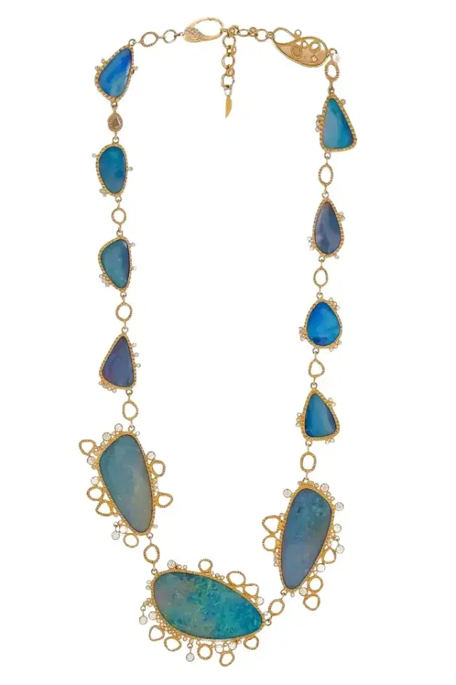 Coomi Opal Diamond Hand Painted Necklace