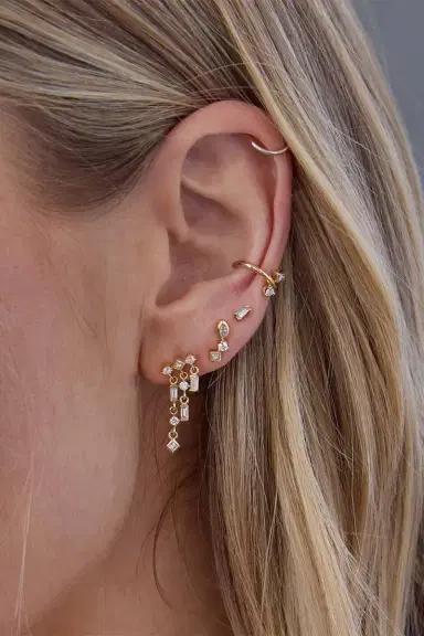 Zoë Chicco Diamond Linked Waterfall Earrings | Thumbnail 2