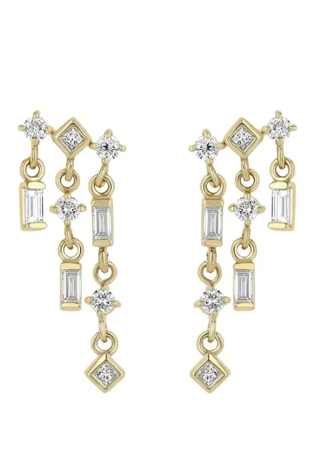 Zoë Chicco Diamond Linked Waterfall Earrings