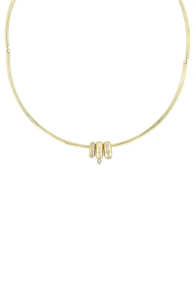 Zoë Chicco Diamond Slider Bead Choker Collar Necklace