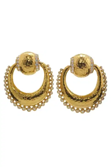 DAVID WEBB Diamond Downtown Doorknocker Earring | Thumbnail 1 DAVID WEBB Diamond Downtown Doorknocker Earring | Thumbnail 1