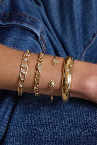 Zoë Chicco Diamond Open Band Cuff Bracelet | Thumbnail 3 Zoë Chicco Diamond Open Band Cuff Bracelet | Thumbnail 3