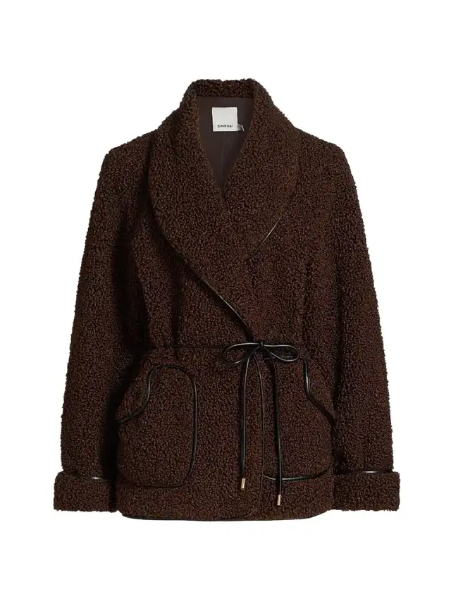 Simkhai Women's Kimia Tie-Waist Sherpa Jacket
