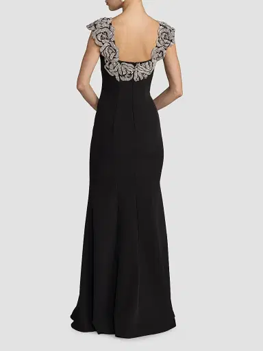 Mac Duggal Women's Embellished Strap Crepe Mermaid Gown | Thumbnail 3 Mac Duggal Women's Embellished Strap Crepe Mermaid Gown | Thumbnail 3