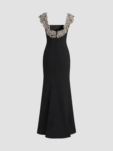 Mac Duggal Women's Embellished Strap Crepe Mermaid Gown | Thumbnail 6 Mac Duggal Women's Embellished Strap Crepe Mermaid Gown | Thumbnail 6